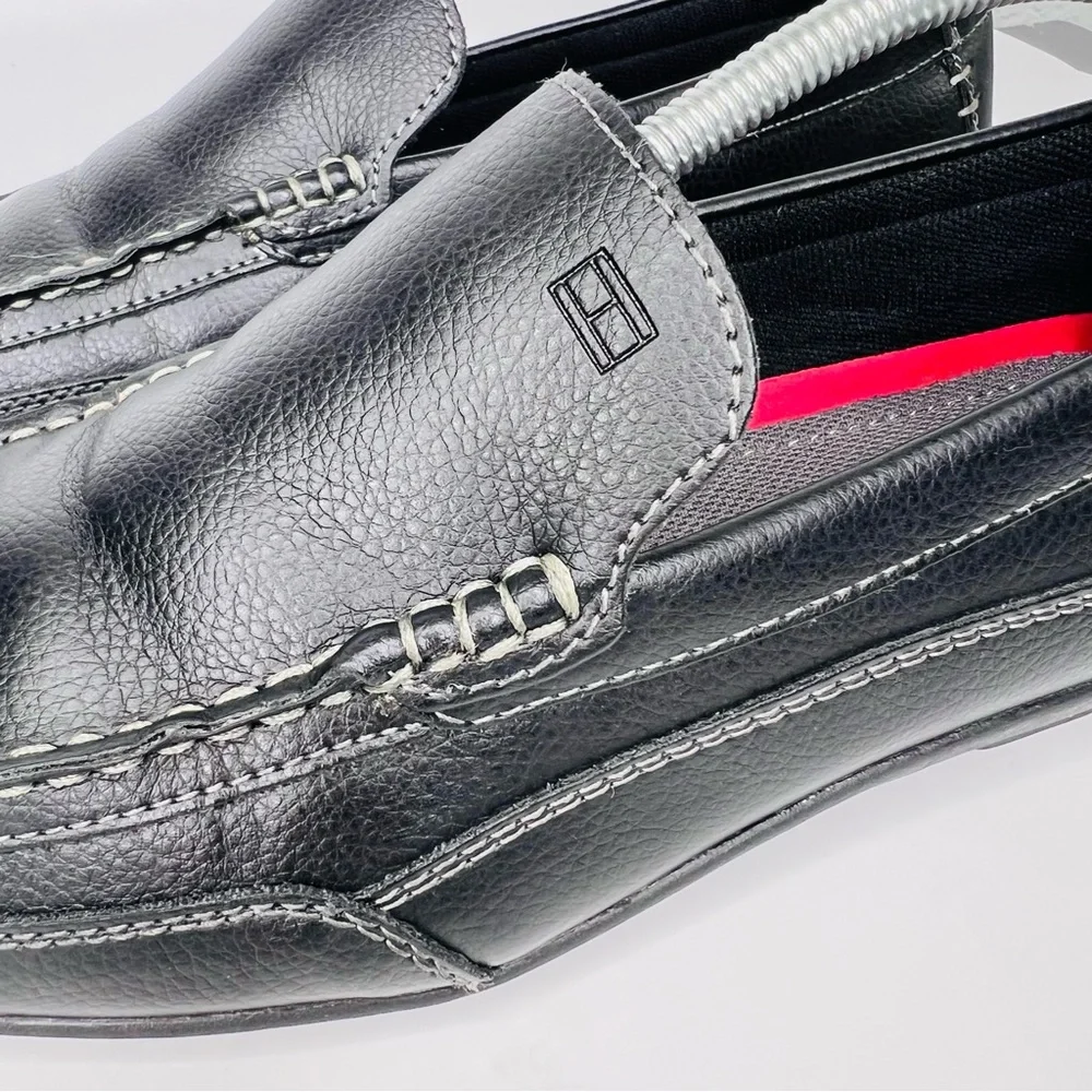 Tommy Hilfiger Men’s Dathan Black Vegan Leather Driving Slip On Loafers …